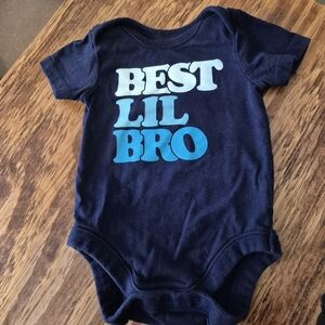 Navy Blue Baby Onesie with Graphic Text